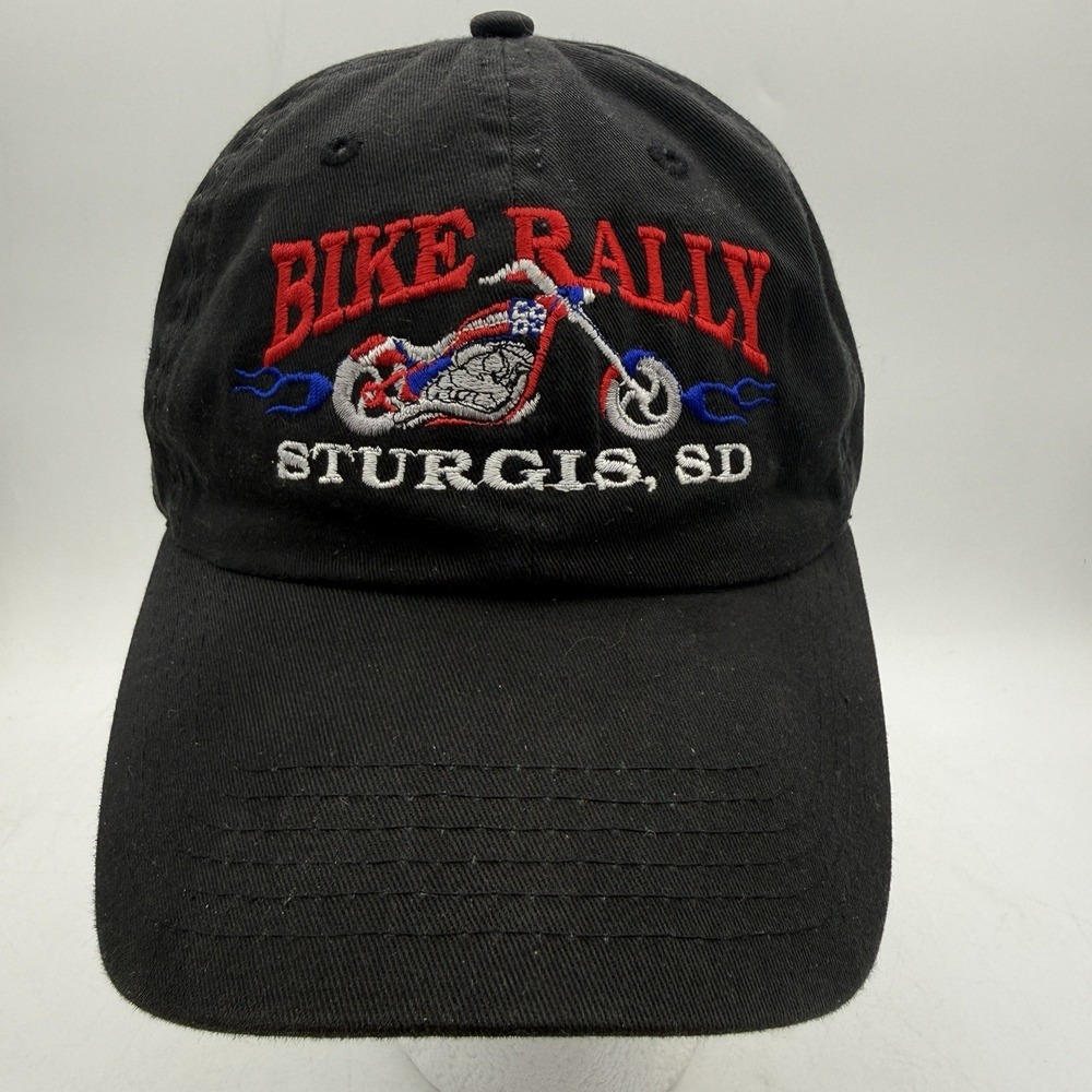 Sturgis Bike‎ Week Men's Black Cap Hat Strap Back Adjustable SD Motorcycle Rally